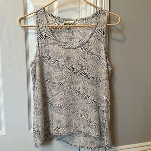 Black and white 100% silk tank